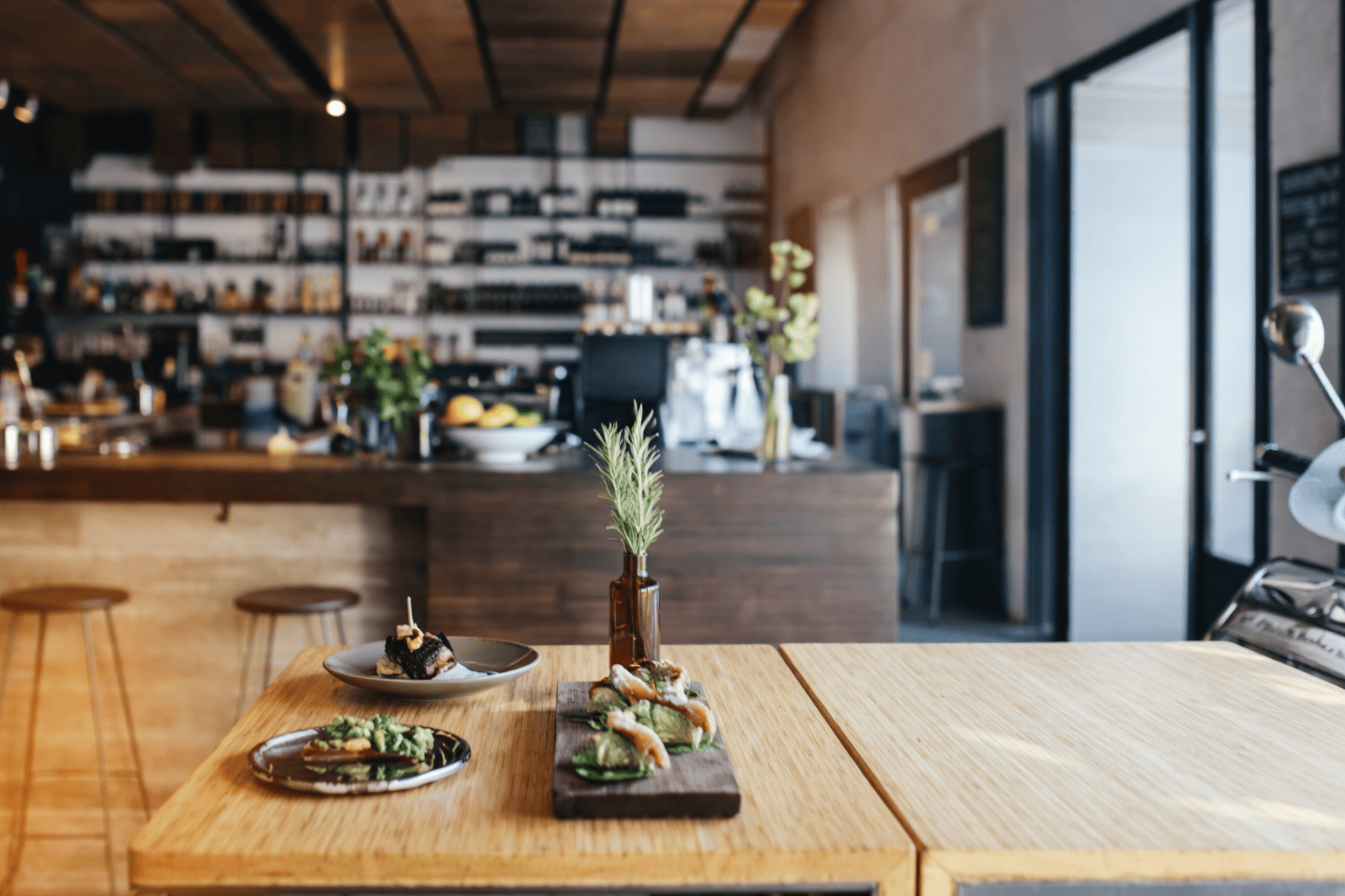 Modern restaurant atmosphere