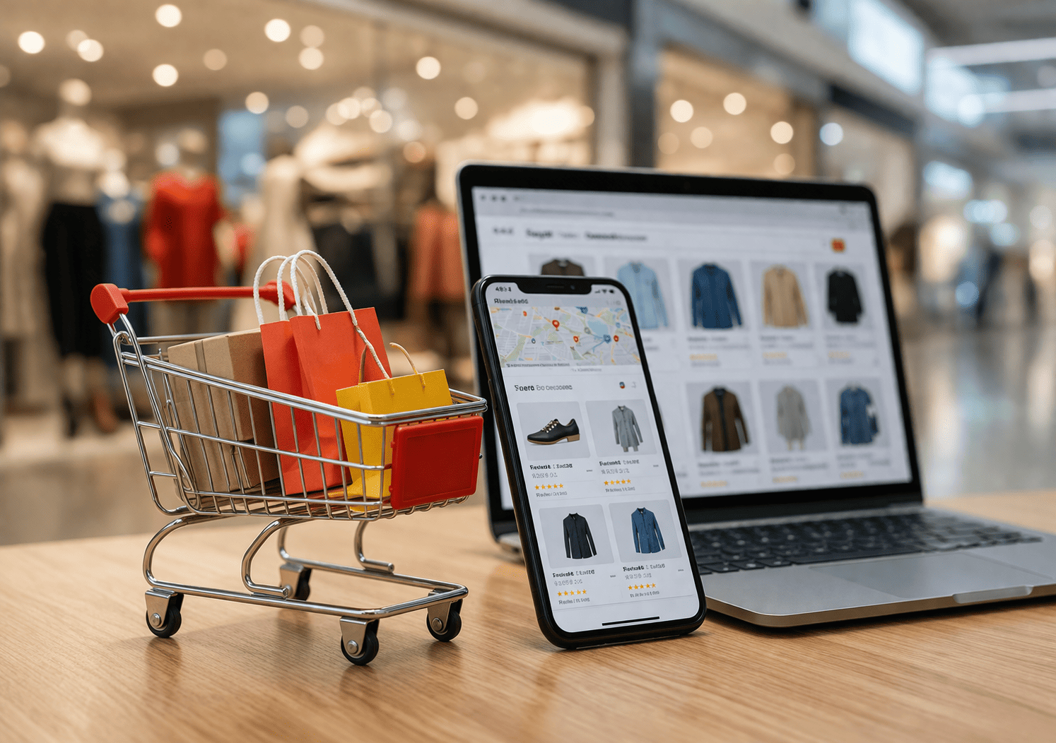 Modern retail SEO illustration